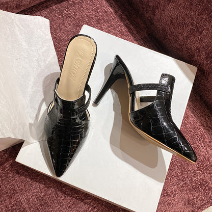 Chaussures à talons hauts et bout pointu pour femmes, couleur unie, sexy