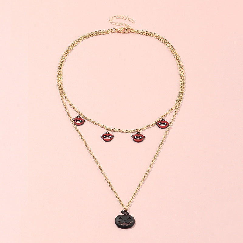 Halloween Women Fashion Vampire Mouth Necklace