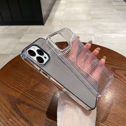 Fashion Simple Transparent Vertical Stripe Iphone Case