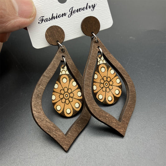 Boucles d'oreilles bohèmes vintage multicolores pour femmes