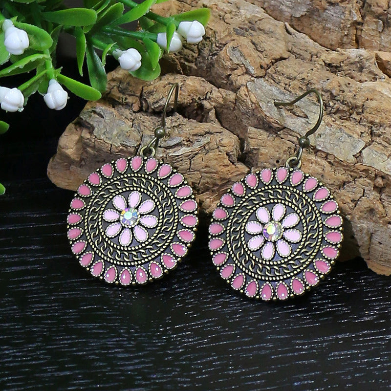 Pendientes geométricos retro de estilo étnico bohemio