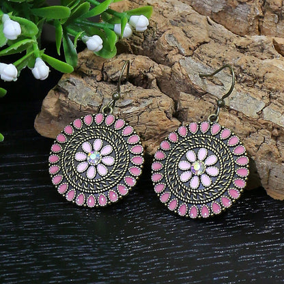 Pendientes geométricos retro de estilo étnico bohemio