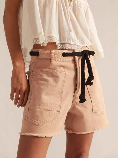 Women Casual Denim Shorts with Multi-Pockets