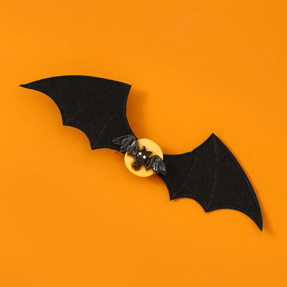 Pince à cheveux gothique foncée en forme d'ailes de chauve-souris et d'araignée pour Halloween
