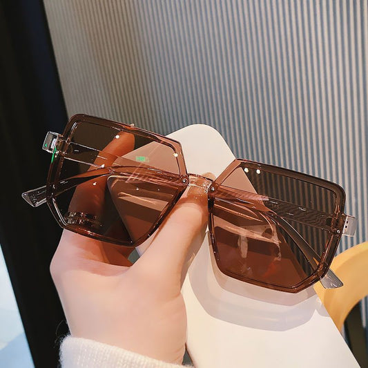 Women Retro Big Frame Square Sunglasses PC Frame Fashion Eyewear