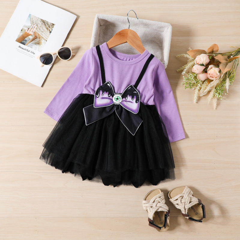 Vestido de manga larga para Halloween para niñas y bebés