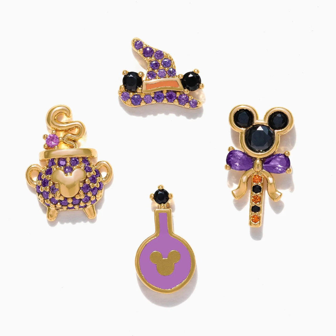 Pendientes de Halloween con dibujos animados de moda, chapados en cobre dorado