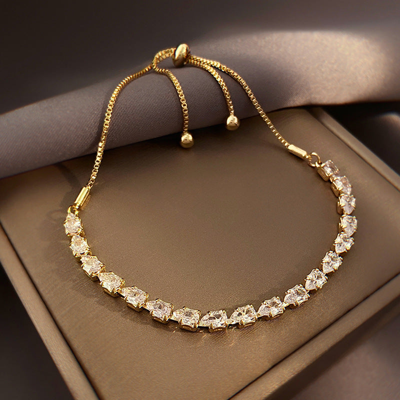 Pulsera de circonitas sencilla de moda para mujer
