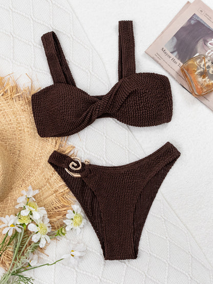 Bikini sexy de couleur unie pour femme