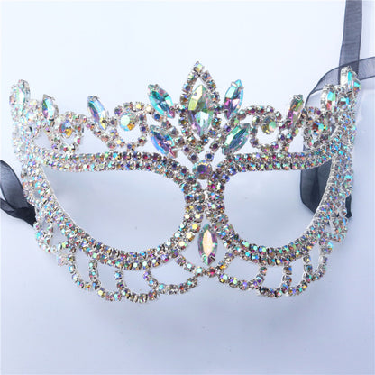Masque d'Halloween multicolore à strass pour femme