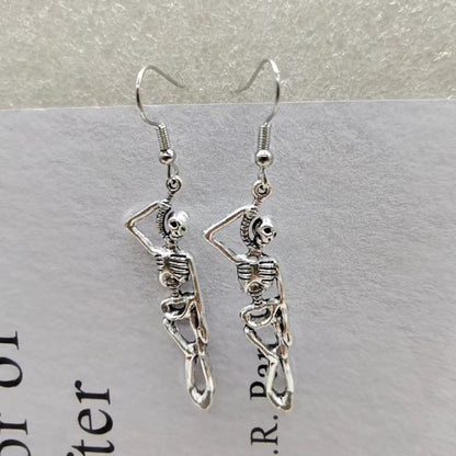 Halloween Women's Retro Punk Skull Earrings