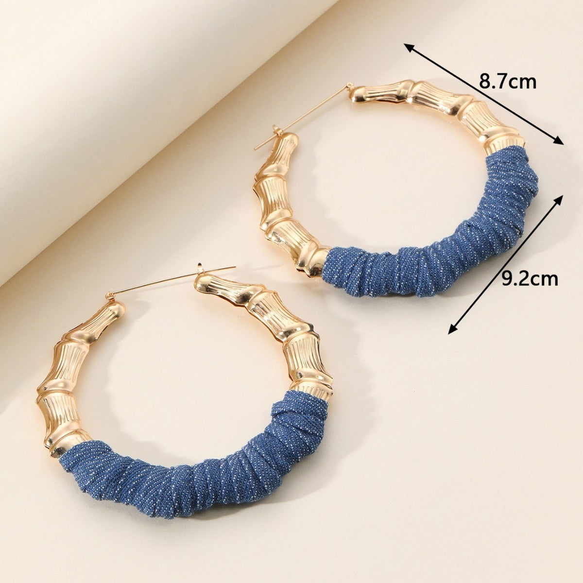 Pendientes de mezclilla exagerados de moda