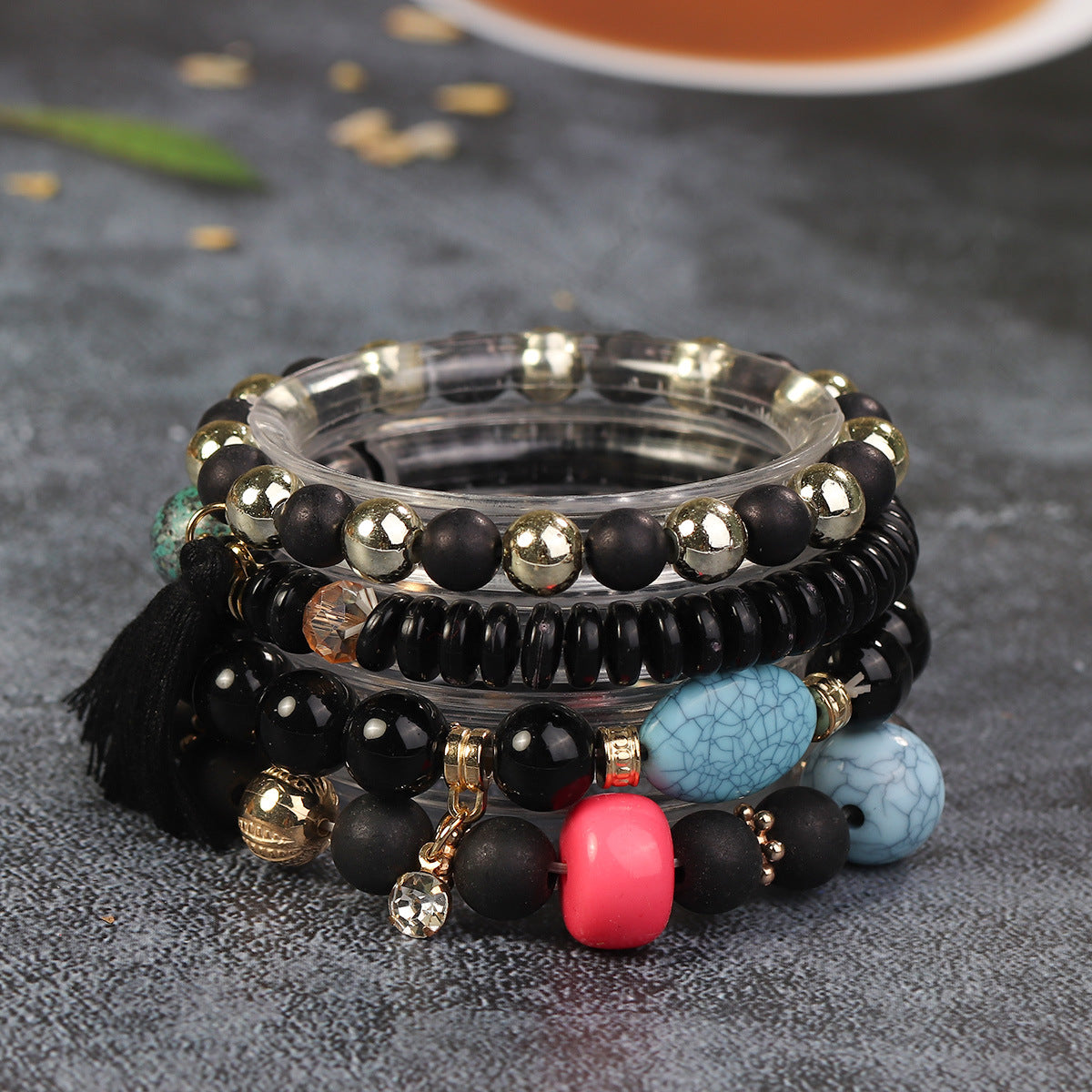 Conjunto de pulseras de cuentas bohemias unisex