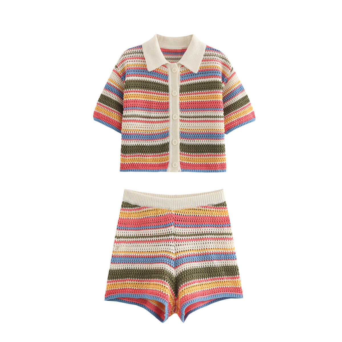 Women Fashion Casual Stripe Printed Short-Sleeved Top