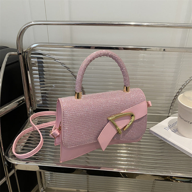 Fashion Stitching Color Shiny Handbag