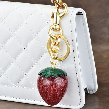 Women Fashion Strawberry Bag Pendant Keychain