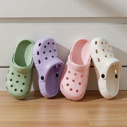 Zapatos casuales sencillos de color sólido con agujeros para mujer