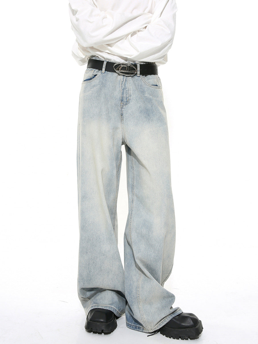 Jean simple et ample à jambe droite pour homme