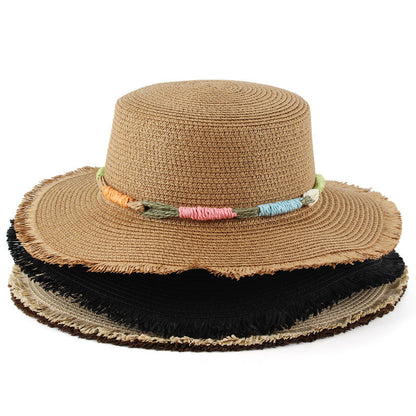 Sombrero para el sol con borlas para playa y vacaciones a la moda para mujer