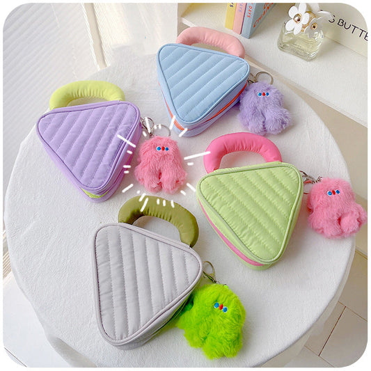 Women Cute Portable Plush Pendant Cosmetic Bag