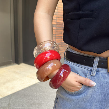 Women Fashion Exaggerated Translucent Acrylic Bracelet