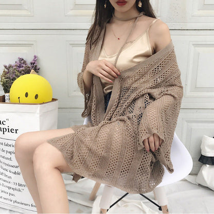 Cache-maillot sexy en tricot ajouré pour femme, tendance été