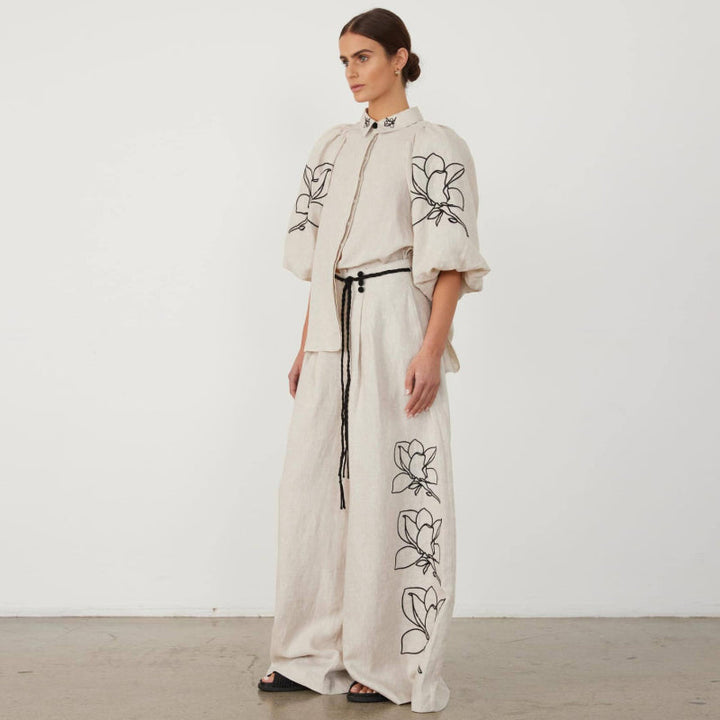 Pantalones de lino y algodón