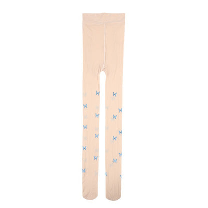 Women Fashion Sexy Oil Bright Butterfly Letter Printed Stockings