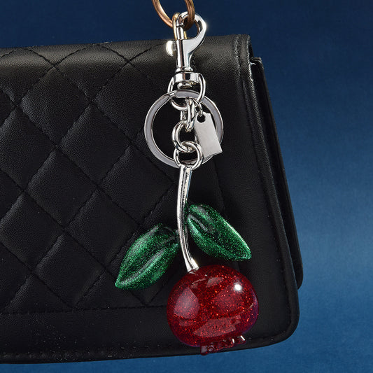 Women Fashion Crystal Blueberry Fruit Pendant Keychain