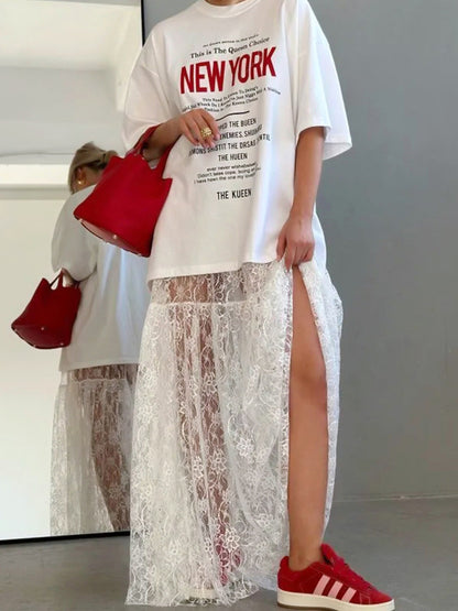Falda de encaje sexy de moda de verano para mujer