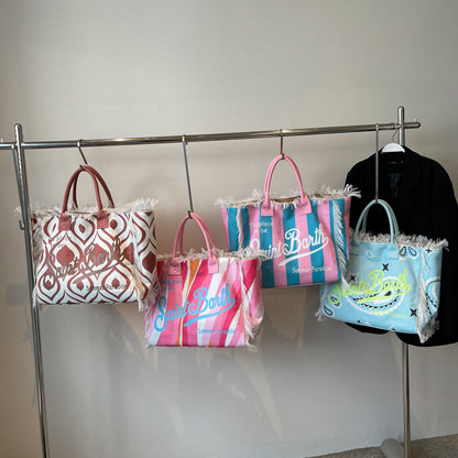 Fashion Tassel Large Capacity Canvas Beach Bag