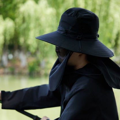 Sombrero para el sol informal con gran circunferencia de cabeza y protección facial para hombre