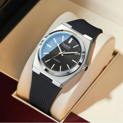 Men Casual Business Quartz Watch Waterproof Silicone Strap