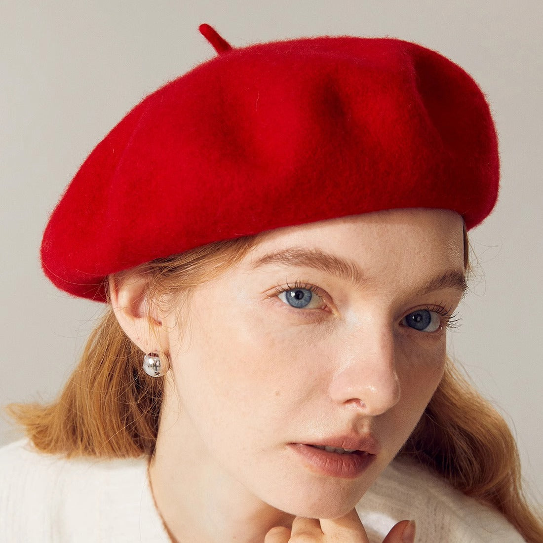 Women Fashion Elegant Solid Color Wool Beret Cap