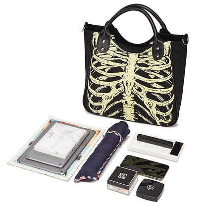 Bolso de hombro con calavera luminosa de Halloween para mujer