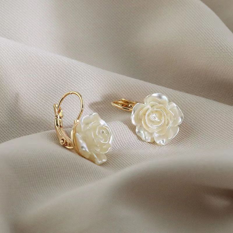 Women Fashion Elegant Camellia Earrings