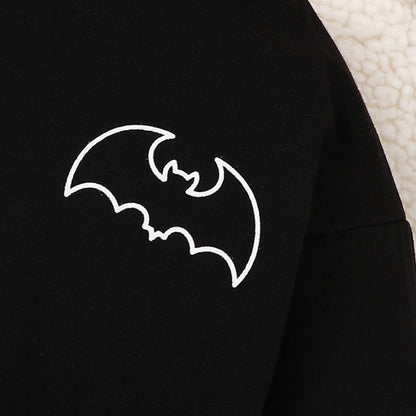 Conjunto de mezcla de algodón con estampado de murciélago de Halloween para niños pequeños