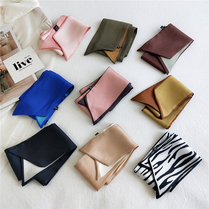 Fashion Double-Sided Two-Color Long Ribbon Tie Bag Handle Scarf