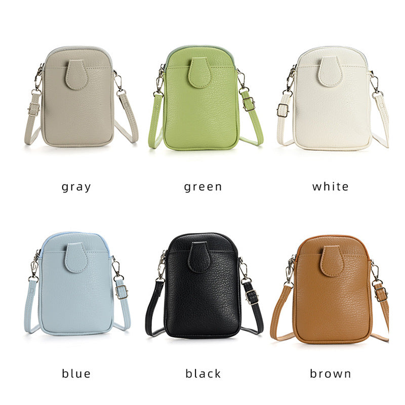 Women Casual Small Phone Crossbody Bag in PU Leather