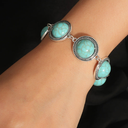 Women Retro Bohemian Ethnic Turquoise Bracelet