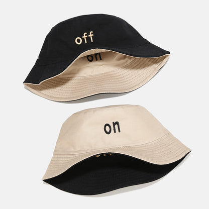 Sombrero de pescador bordado de doble cara informal de moda para mujer