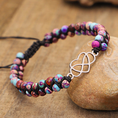 Bohemian Hand-Woven Double Layer Heart Bracelet