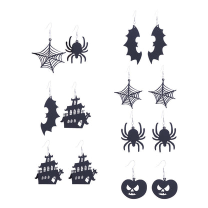 Halloween Women Horror Funny Dark Spider Bat Ghost Witch Acrylic Earrings