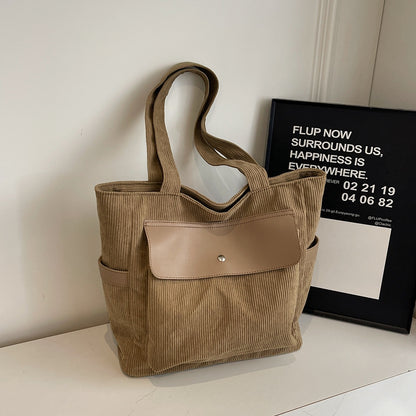 Large Capacity Retro Women Corduroy Bag