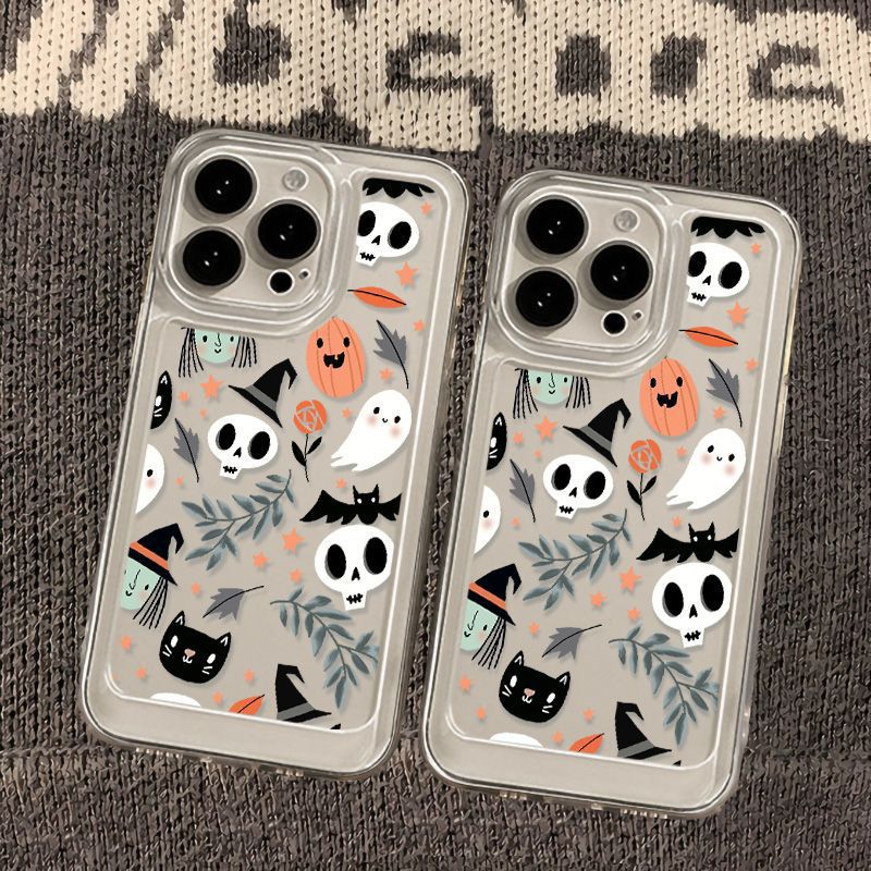 Women Cartoon Ghost Pumpkin Apple TPU Phone Case