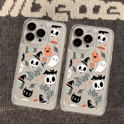 Women Cartoon Ghost Pumpkin Apple TPU Phone Case