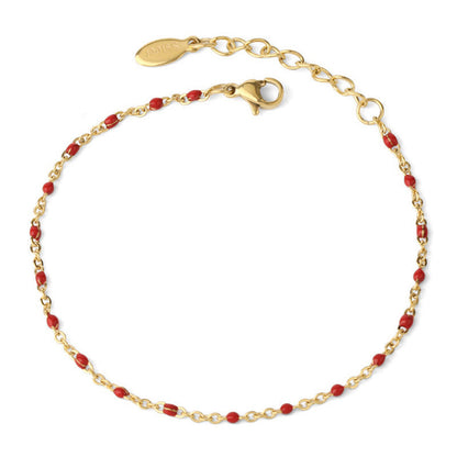 Women Bohemian Simple Mini Beads Stainless Steel Bracelet