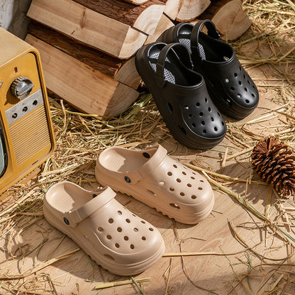 Pantuflas informales antideslizantes de suela gruesa para mujer