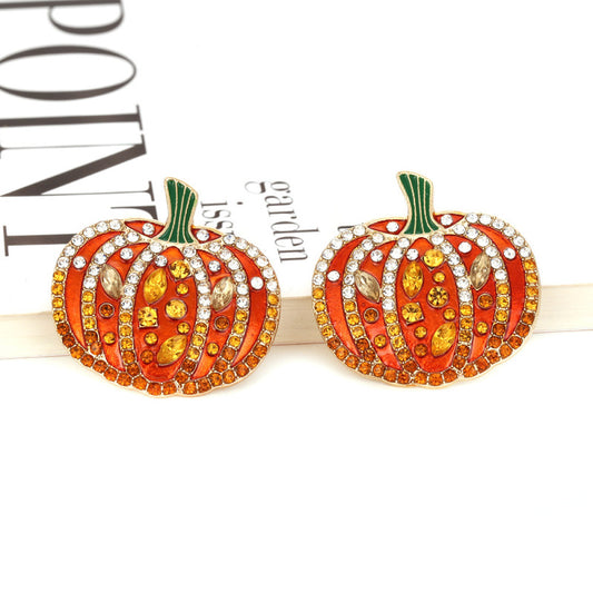 Pendientes de diamantes de colores exagerados para Halloween a la moda para mujer