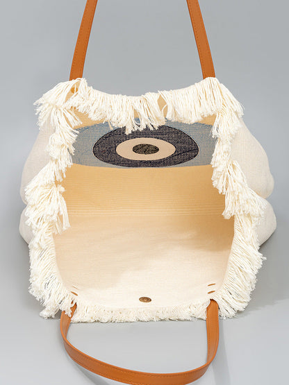 Bolsa de lona bordada con ojos bohemios